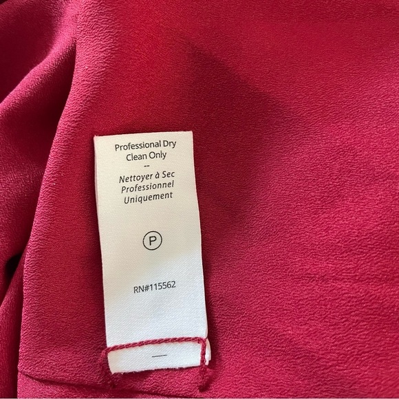 New! Cinq a Sept Livie Dark Red Print Tie Neck Ruffled Mini Dress 20722 - Picture 8 of 10